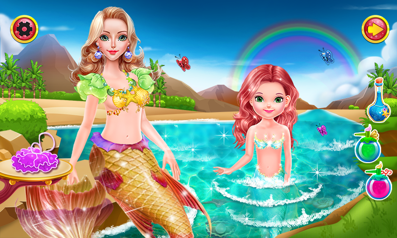 mermaid bathing girls games截图3