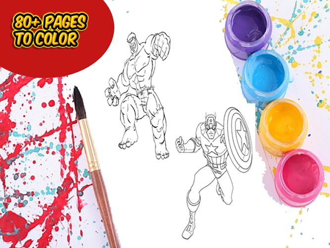 SuperHero: Kids Coloring Book截图2