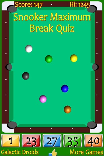 Snooker Maximum Break Quiz截图5