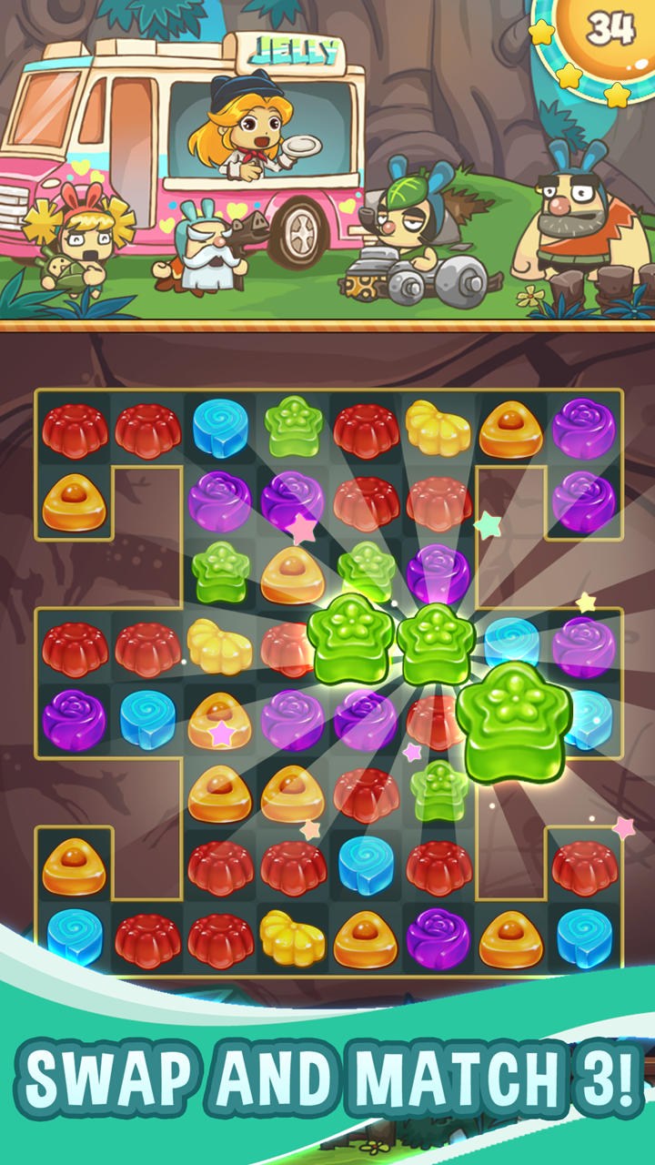 Jelly Sweet - Lollipop Crush match 3 Free Puzzle截图2