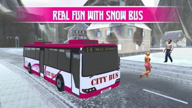 Pink Lady Snow Bus City Driver 3D截图1