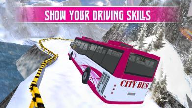 Pink Lady Snow Bus City Driver 3D截图5