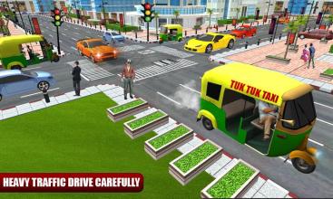 City Tuk Tuk Auto Rickshaw Taxi Driver 3D截图1