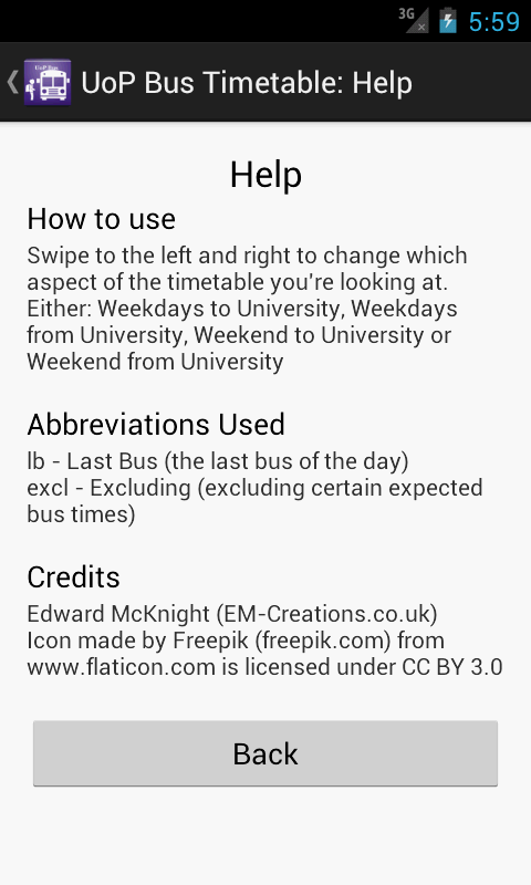 UoP Bus Timetable截图2