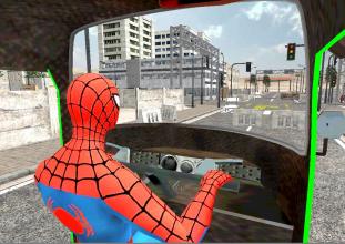 Spider Hero Tuk Tuk Rikshaw drift Parking截图2