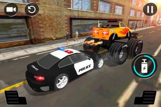 Police Chase Monster Truck in City截图1