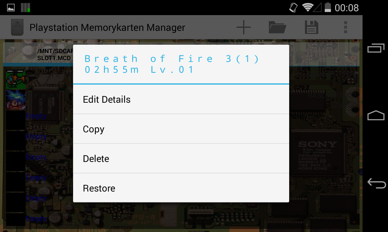 PSX Memorycard Manager 2 Free截图2