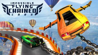 Impossible Flying Chained Car Games截图5