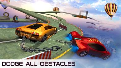 Impossible Flying Chained Car Games截图2