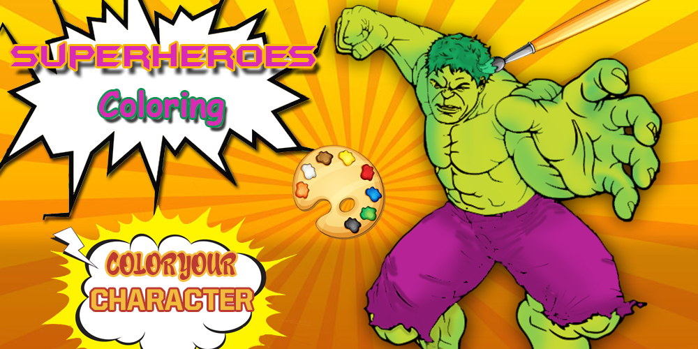 Hulk Coloring pages :Superheroes Coloring book截图3