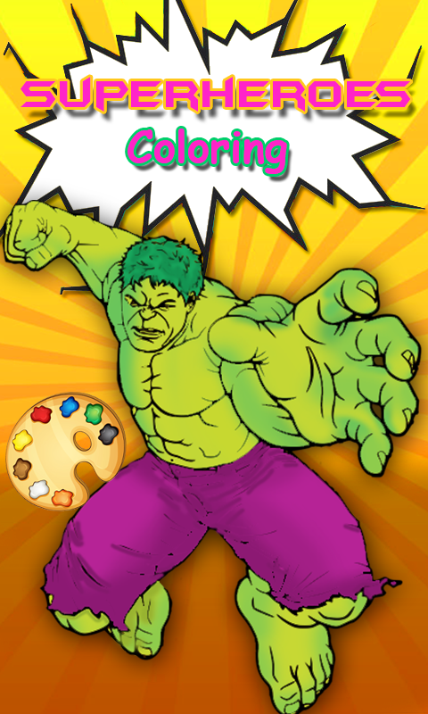 Hulk Coloring pages :Superheroes Coloring book截图5