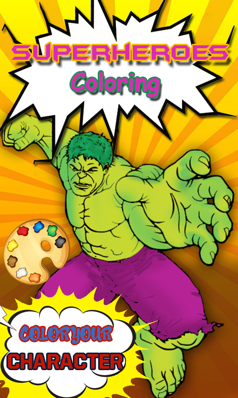 Hulk Coloring pages :Superheroes Coloring book截图4