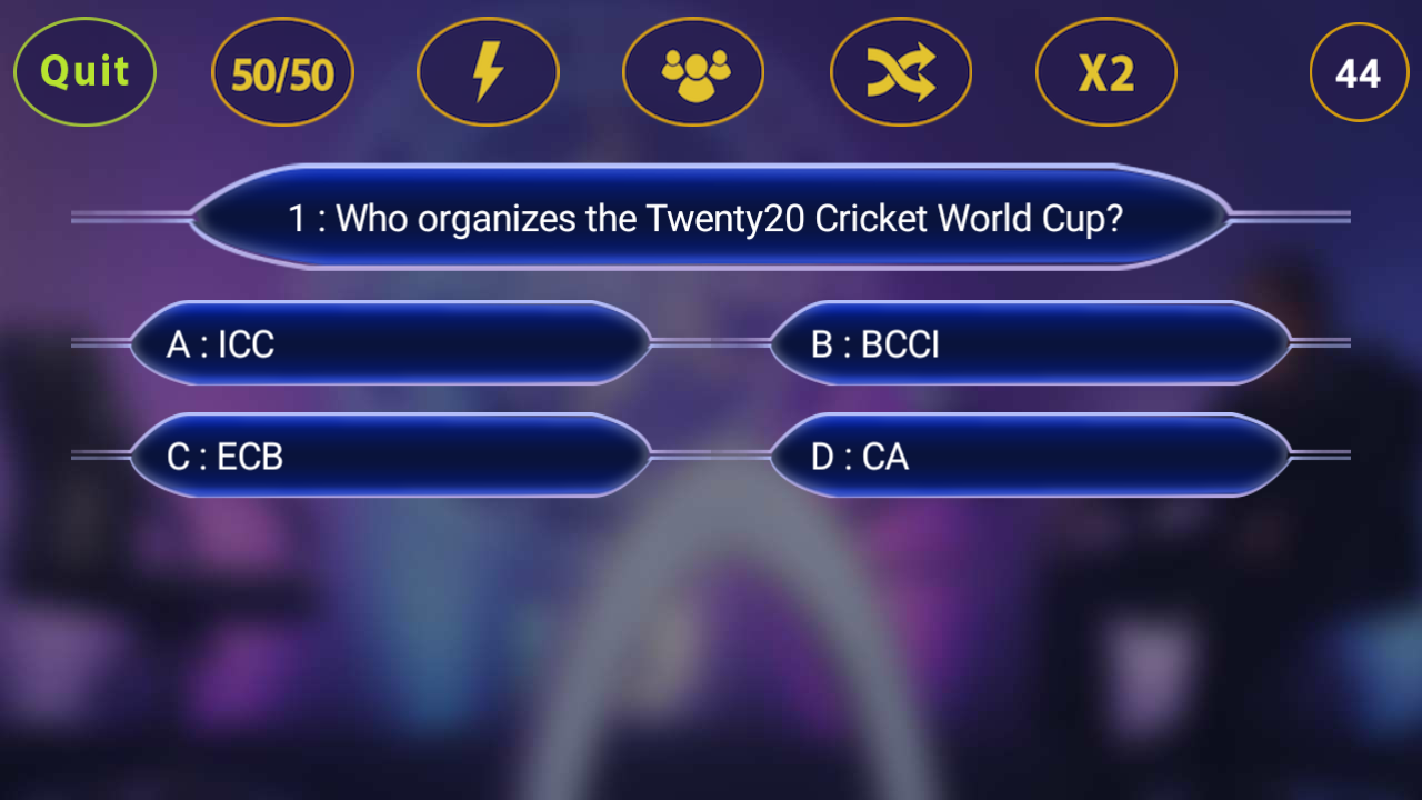 Cricket Quiz In KBC 2018 Style截图3