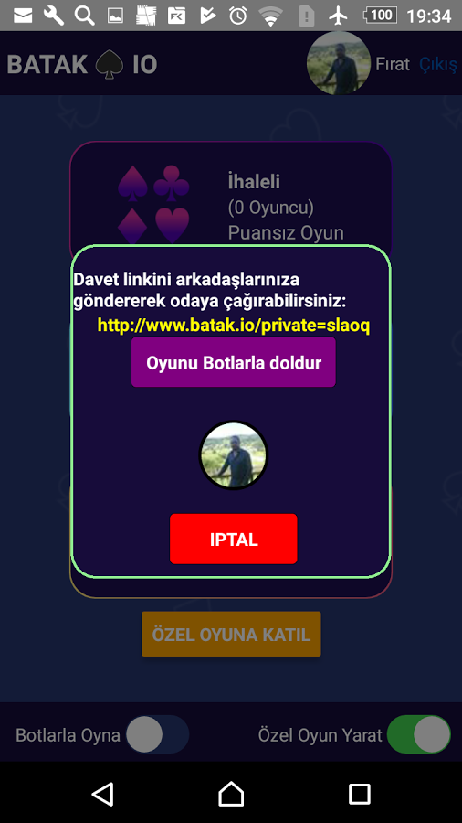 batak.io Online İhaleli Koz Maça Eşli Batak截图1