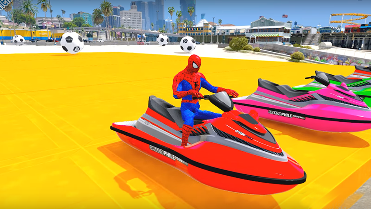 Superheroes Jet Ski Stunts: Top Speed Racing Games截图1