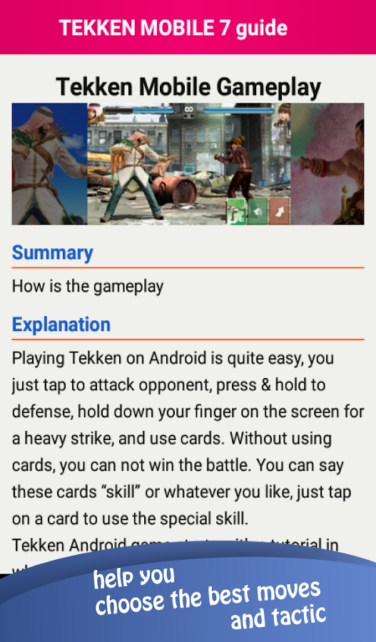 Tekken mobile guide 2018截图3