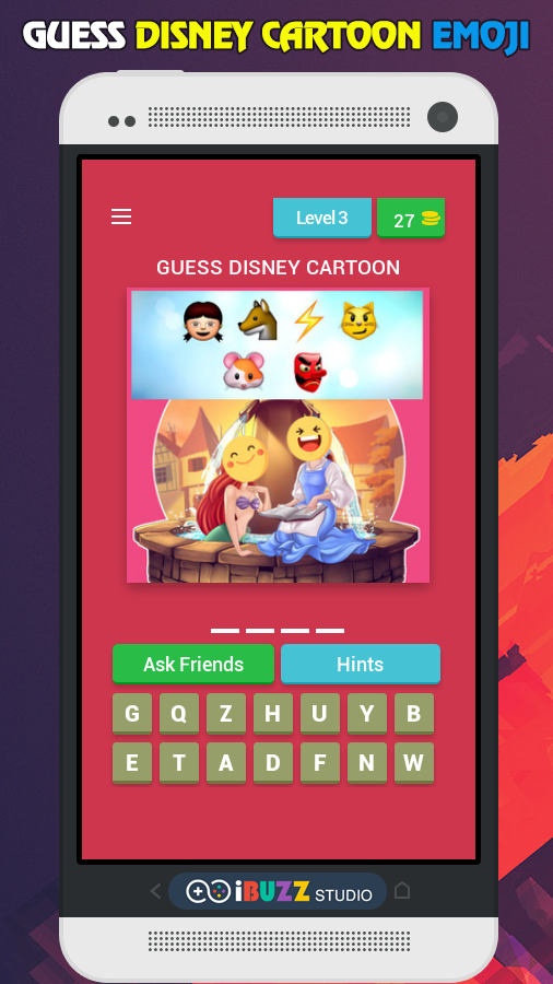 Guess Disney Cartoon Movie by Emojis Quiz Game截图3