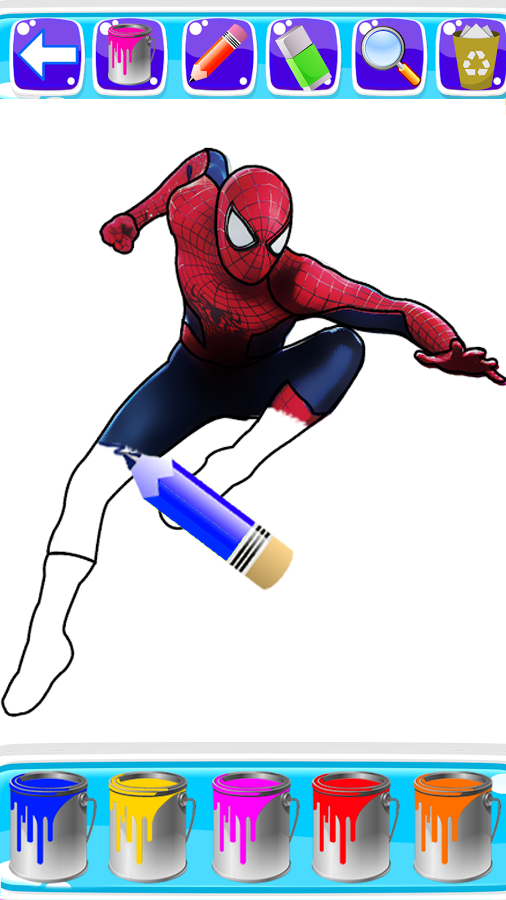 amazing spider hero men coloring book截图2