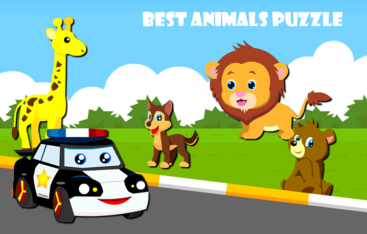 Police Robot Car Animals Puzzle截图3