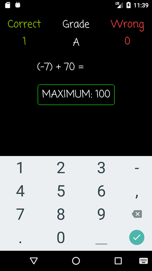 Addition Practice: Negative Numbers截图1