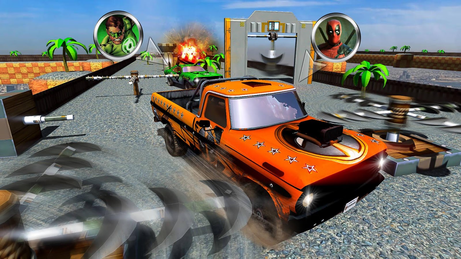 Superhero Color Car Stunt Race Adventure截图1