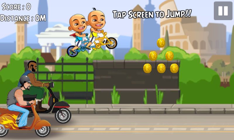 Little Twin Boys Upin-Ipin Bike Dash截图1