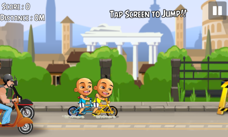 Little Twin Boys Upin-Ipin Bike Dash截图2