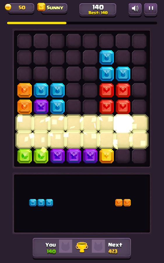 Ninja Paws Puzzle Blocks截图2