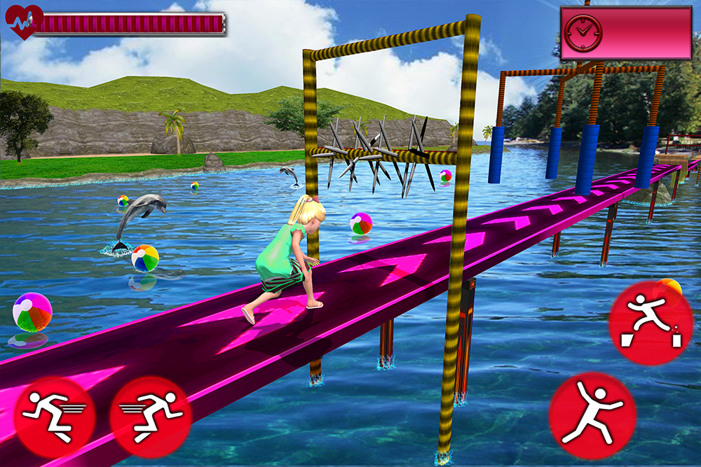 Kids Stunts Water Running Race截图2