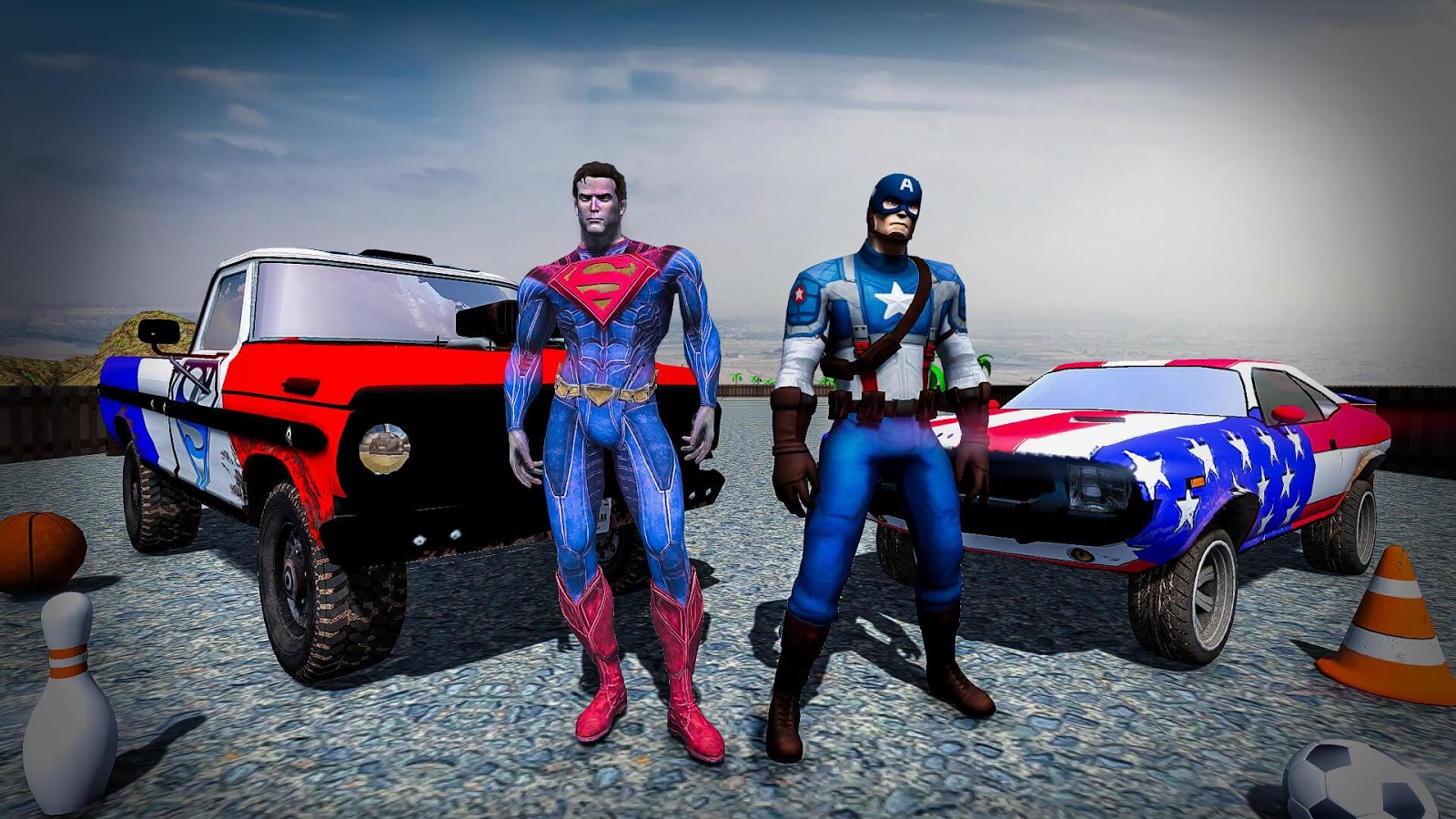 Superhero Color Car Stunt Race Adventure截图5