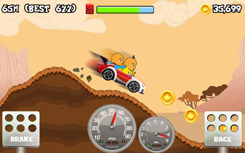 Upin Hill Race Games截图2