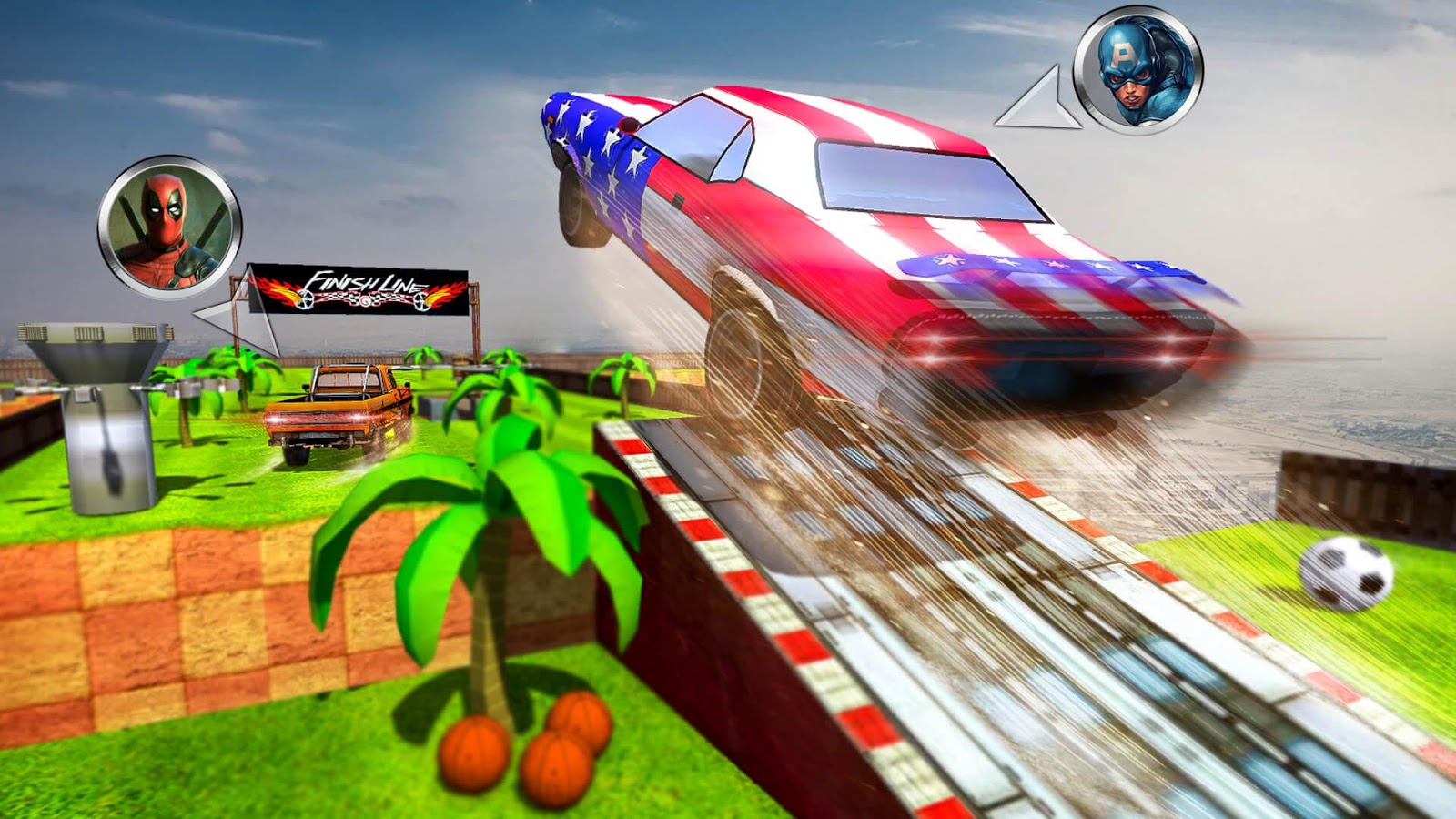 Superhero Color Car Stunt Race Adventure截图4