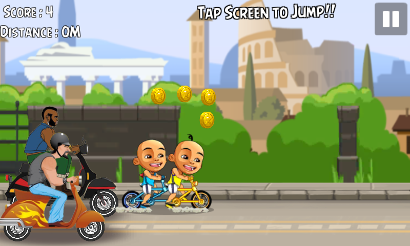 Little Twin Boys Upin-Ipin Bike Dash截图4