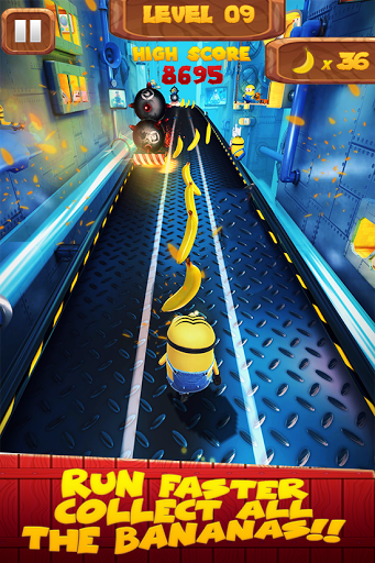 Banana super minion:despicable rush subway me 3D截图2