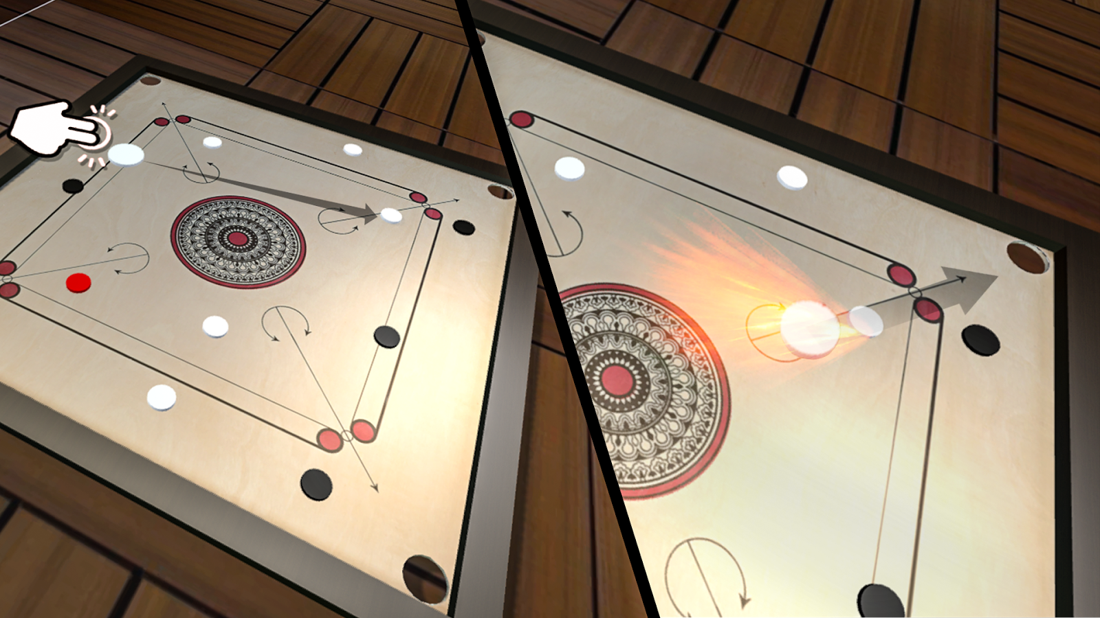 REAL CARROM BOARD 3D 2018截图1