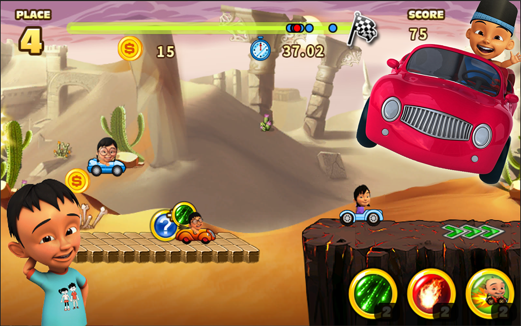 Balapan Mobil Upin Ipin截图3