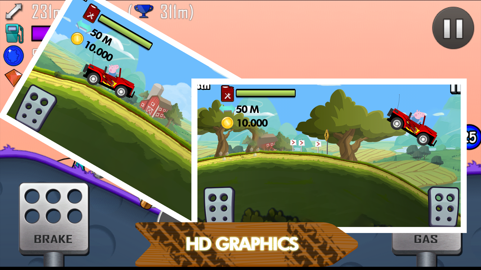 Peppa Race Pig Hill Climb截图2