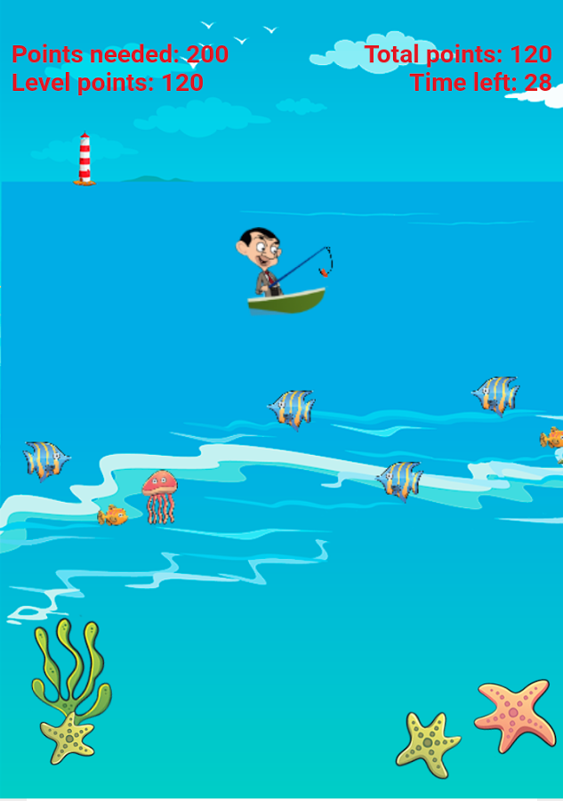 Mr.Bean Fishing Game For Kids截图1