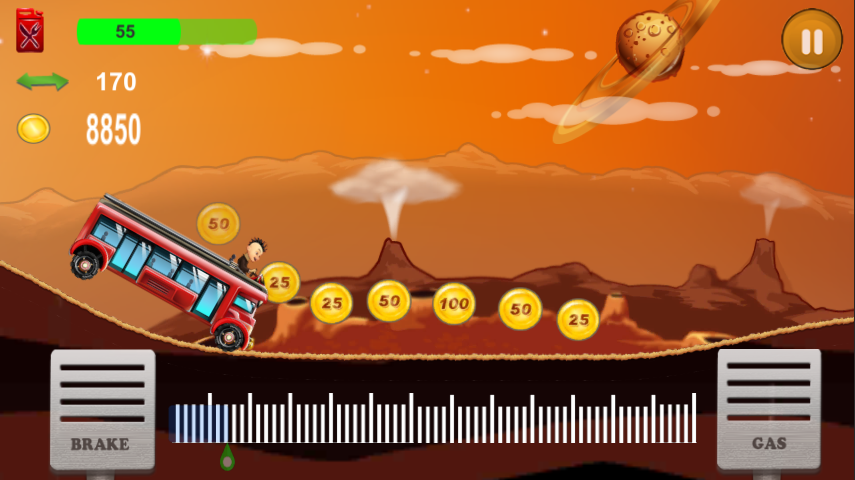 Upin Bus Extreme Hill Racing截图2