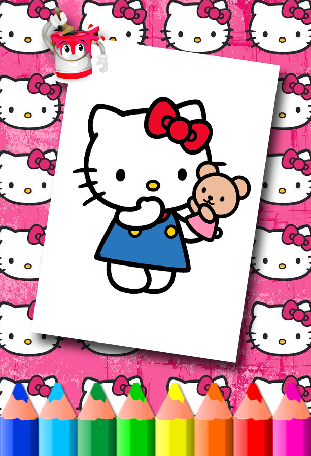 H Kitty Coloring Pages截图2