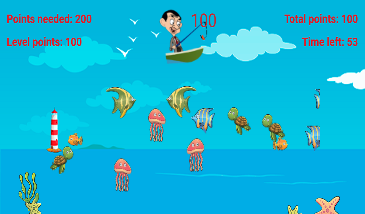 Mr.Bean Fishing Game For Kids截图2