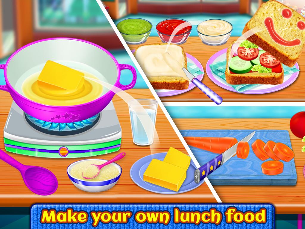 School Lunch Maker - Burger, Sandwich, Fries,Juice截图4