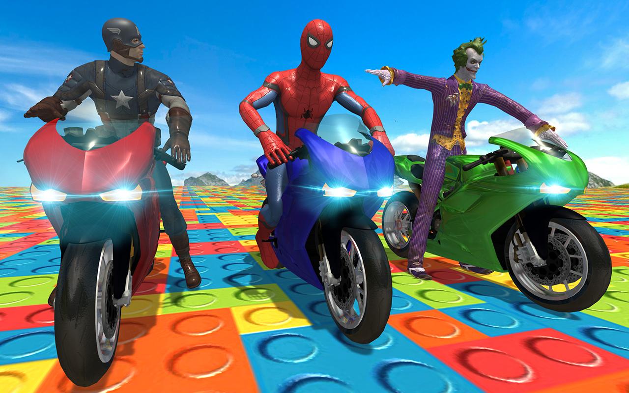 Super Heroes Downhill Stunts Racing截图4