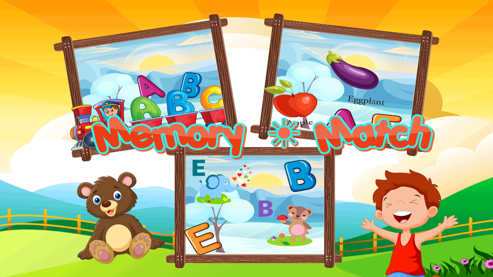 ABC English Memory Match Puzzle截图3