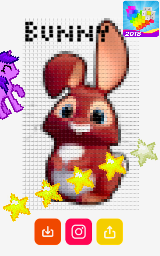 Pixel Art Unicorn - Color by Number: Coloring Book截图2