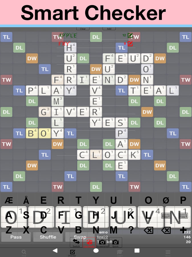 Dansk Friend Scrabble Wordfeud Solve Cheat Help截图4