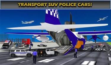 US Police Airplane Cop Dog Transporter Games Free截图5