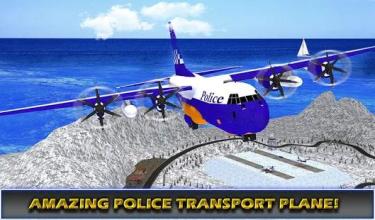 US Police Airplane Cop Dog Transporter Games Free截图3