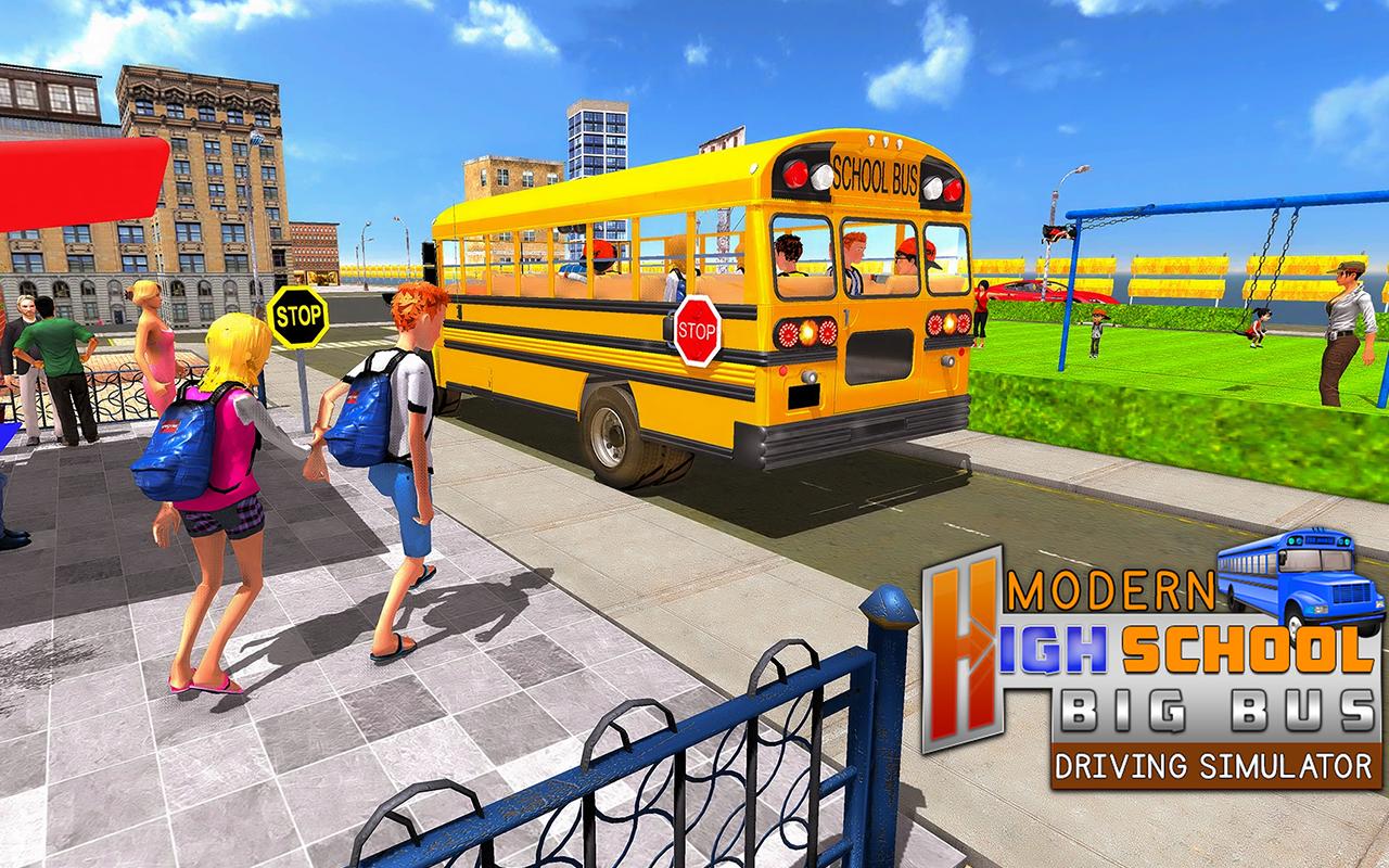 Modern High School Big Bus Driving Simulator截图2