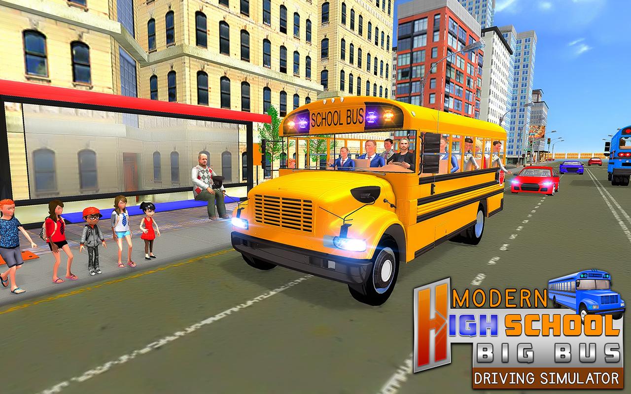 Modern High School Big Bus Driving Simulator截图3